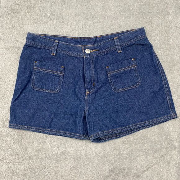 Old Navy Shorts Womens 10 Blue Jean Denim Patch Pockets Mid Rise Vintage - Picture 1 of 9